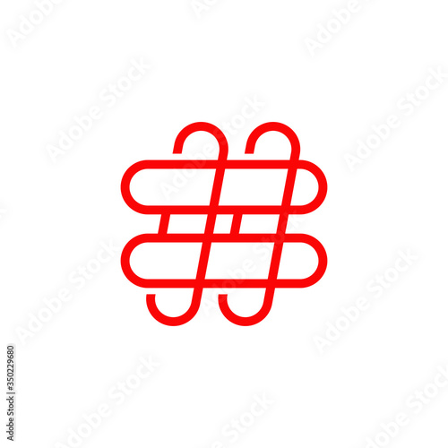 Hashtag icon logo design template