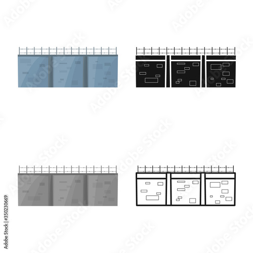 Vector design of wall and border symbol. Web element of wall and fence stock vector illustration.