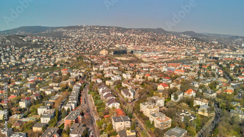 Aerial view of Budapest in spring season