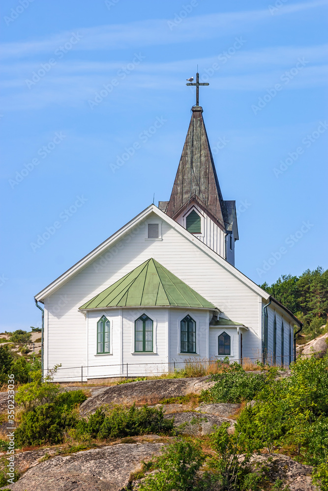 Old wooden church in Hamburgersund on the Swedish west coast Old wooden church in Hamburgersund on the Swedish west coast