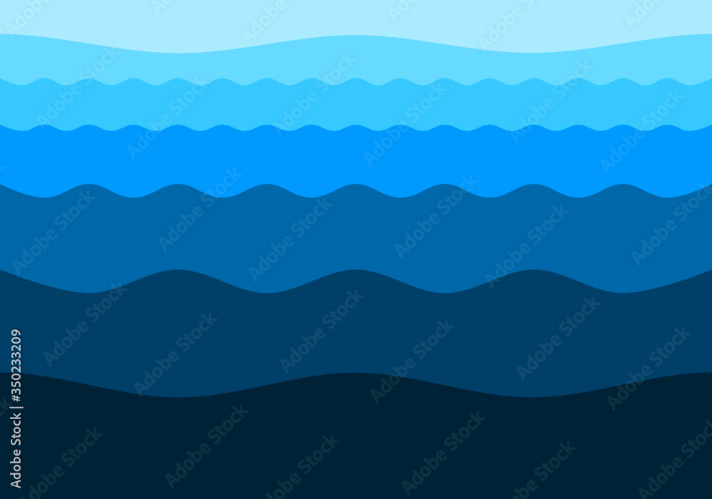 Blue water waves pattern background vector.