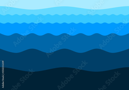 Blue water waves pattern background vector.
