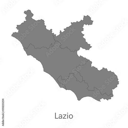 Vector illustration: administrative map of Lazio with the borders of the provinces
