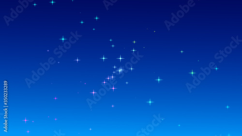 Christmas colorful starry on blue gradient background.