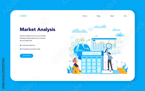 Trader, financial investment web banner or landing page. Buy, sell