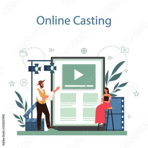 Actor and actress online service or platform. Idea of creative people