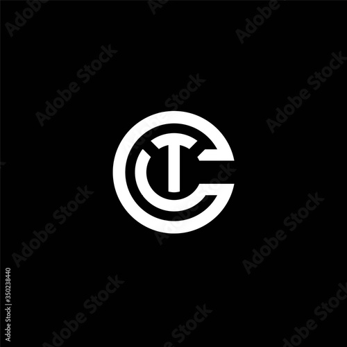 letter ct circle logo design vector image, circle letter ct logo design . tc circle logo  circle logo ct ,tc