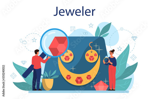 Jeweler concept illustration. Idea of creative people and profession.