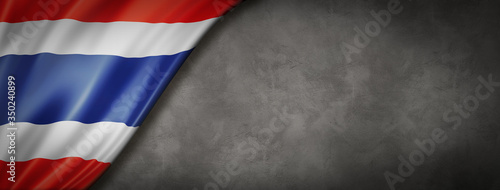 Fotografie Thai flag on concrete wall banner