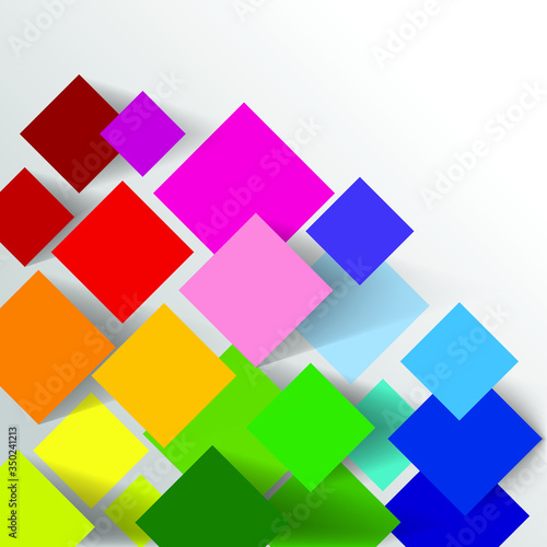 Colorful Square abstract background with shadow