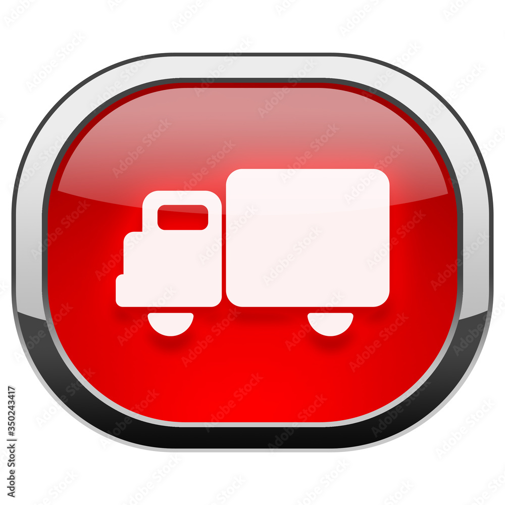 Red rounded square button - cargo Red rounded square button - cargo