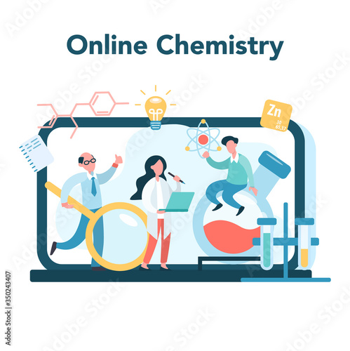 Chemistry online studying concept. Online course or webinar