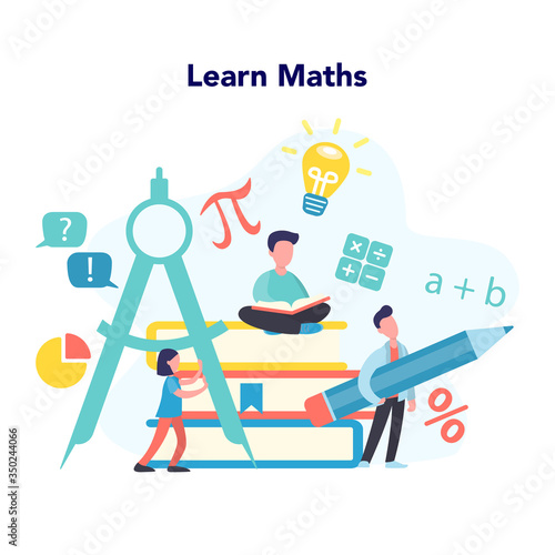 Math school subject. Learning mathematics, idea of education