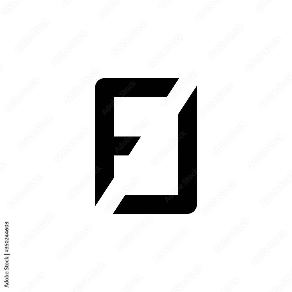 FJ initial letter icon logo vector design template