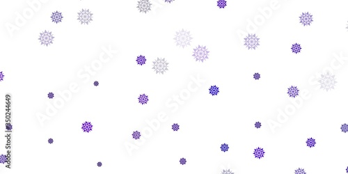 Light purple vector pattern with colored snowflakes.