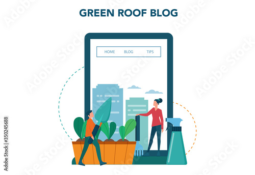 Urban farming or gardening online service or platform. City