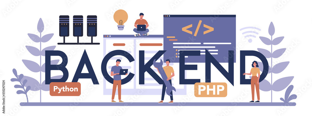 custom made wallpaper toronto digitalBack end typographic header concept. Software development process.