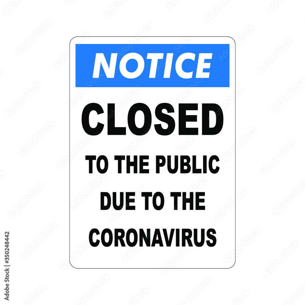 Sign notice to prevent coronavirus covid19 vector ready to print sign notice