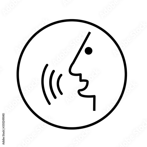 voice command icon on white background. flat style. voice control icon for your web site design, logo, app, UI. voice command control with sound waves symbol. voice ov sign. voice recognition concept.