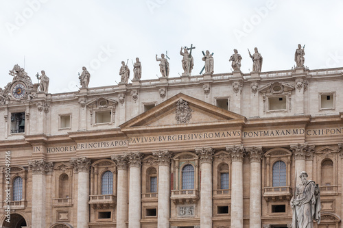 ROME, ITALY - 2014 AUGUST 19. St. Peter's Basilica, St. Peter's Square, Vatican City.