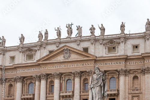 ROME, ITALY - 2014 AUGUST 19. St. Peter's Basilica, St. Peter's Square, Vatican City.