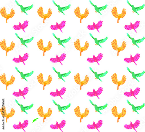 seamless pattern with colorful birds