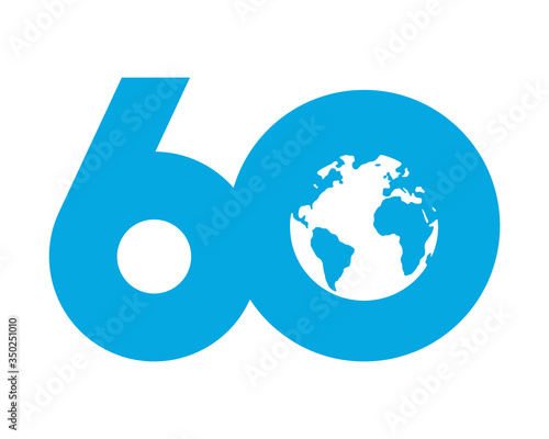 60 Year Anniversary Vector Template Design Illustration