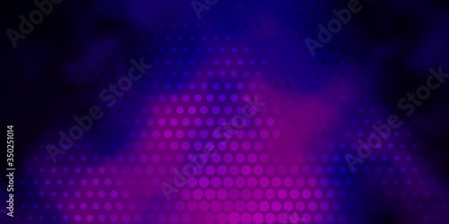 Dark Purple vector pattern with spheres. Abstract illustration with colorful spots in nature style. Design for posters, banners.