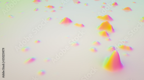 pixelated abstract three-dimensional background. neon acid colors. 3d render illustration