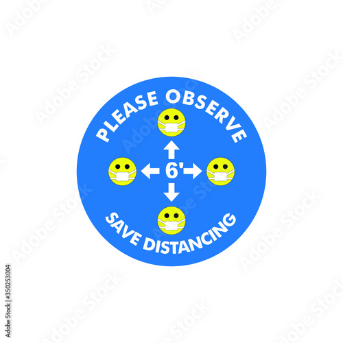 Social Distancing, Keep Distance, Stay Safe From Corona Covid19 Sign Vector Ready to print