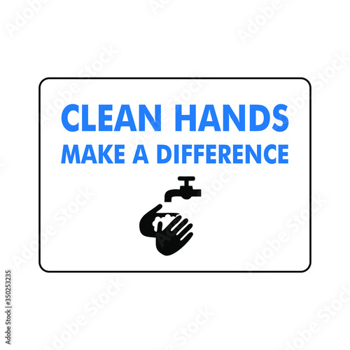 Clean hand, wash hand to prevent coronavirus covid19 vector ready to print sign notice