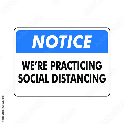 Social distancing, keep distance to prevent coronavirus covid19 vector ready to prin sign notice