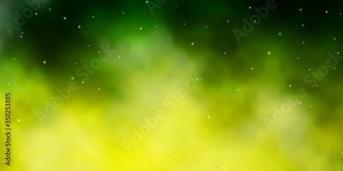 Light Green, Yellow vector texture with beautiful stars. Colorful illustration with abstract gradient stars. Design for your business promotion.