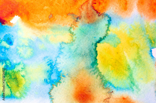 Abstract Vibrant Watercolour Splashes and Paint for Writing Over the Top or a Background © squeebcreative