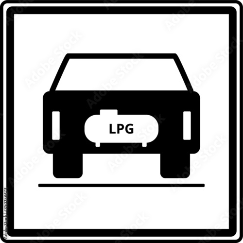 LPG car sign, symbol, Vector illustration