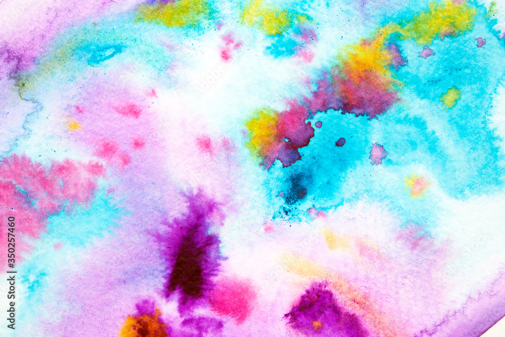 Abstract Vibrant Watercolour Splashes and Paint for Writing Over the Top or a Background