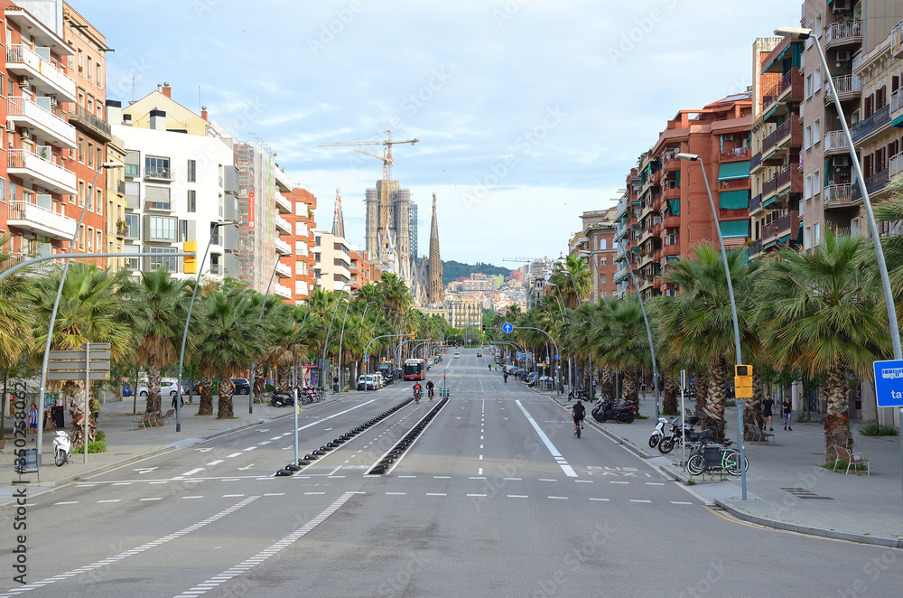 Empty Streets of Barcelona, Spain During Lockdown