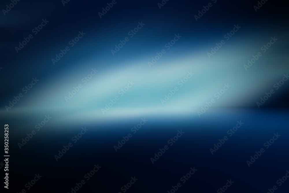 Blank perspective floor backdrop blue room studio with light blue gradient spotlight backdrop background for display your product or artwork 