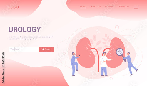 Medical specialty and examination web banner or landing page.
