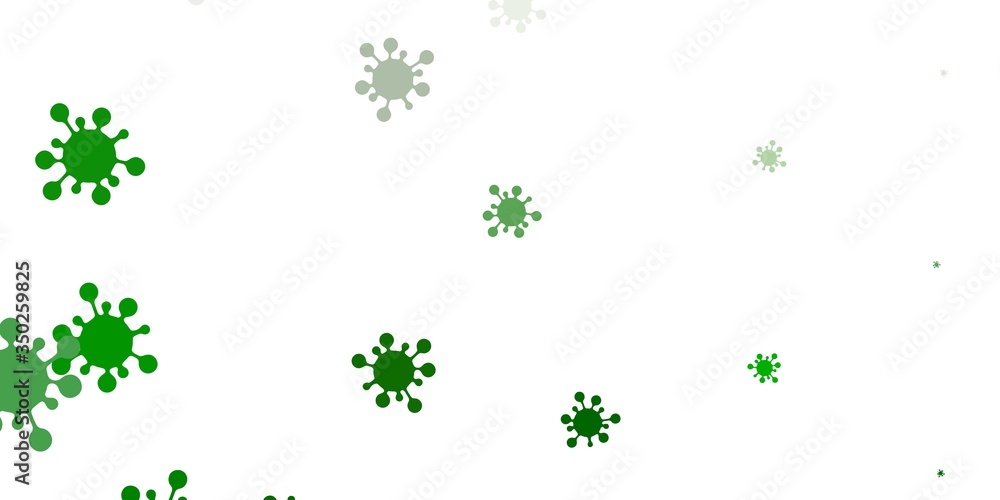 Light green vector background with covid-19 symbols. Light green vector background with covid-19 symbols.