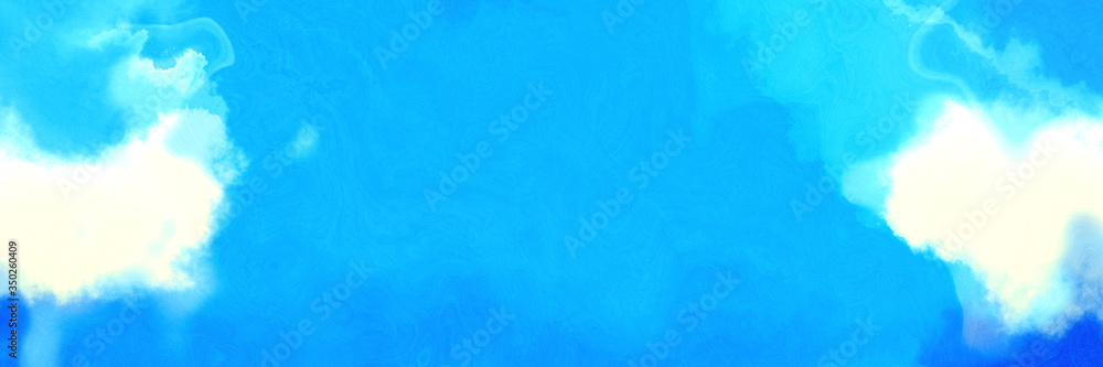 abstract watercolor background with watercolor paint with deep sky blue, honeydew and light sky blue colors. can be used as web banner or background