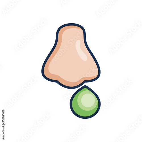 runny nose icon, line color style