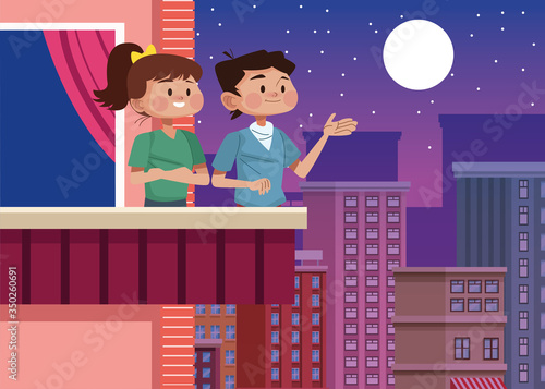 couple on house balcony scene