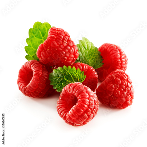 Fresh red fruits on white space 