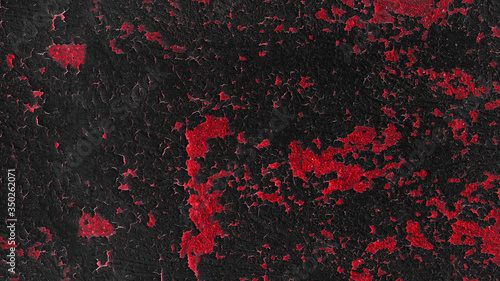 Black red rustic grunge abstract exfoliated painted spotted texture background