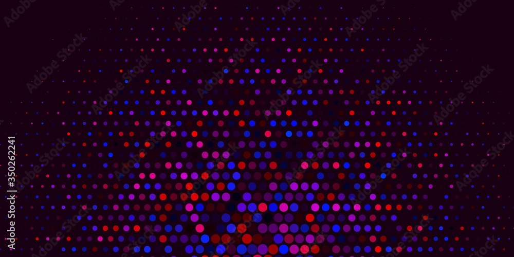 Light Blue, Red vector backdrop with dots. Glitter abstract illustration with colorful drops. New template for a brand book.