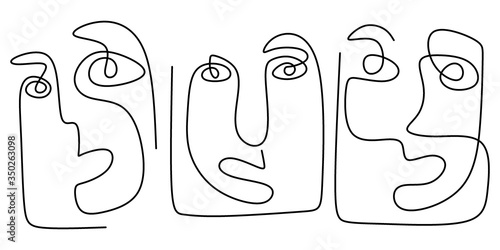 Continuous line, drawing of...