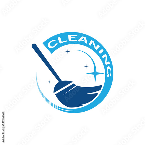 Creative Cleaning Concept Logo Design Template Vector illustration