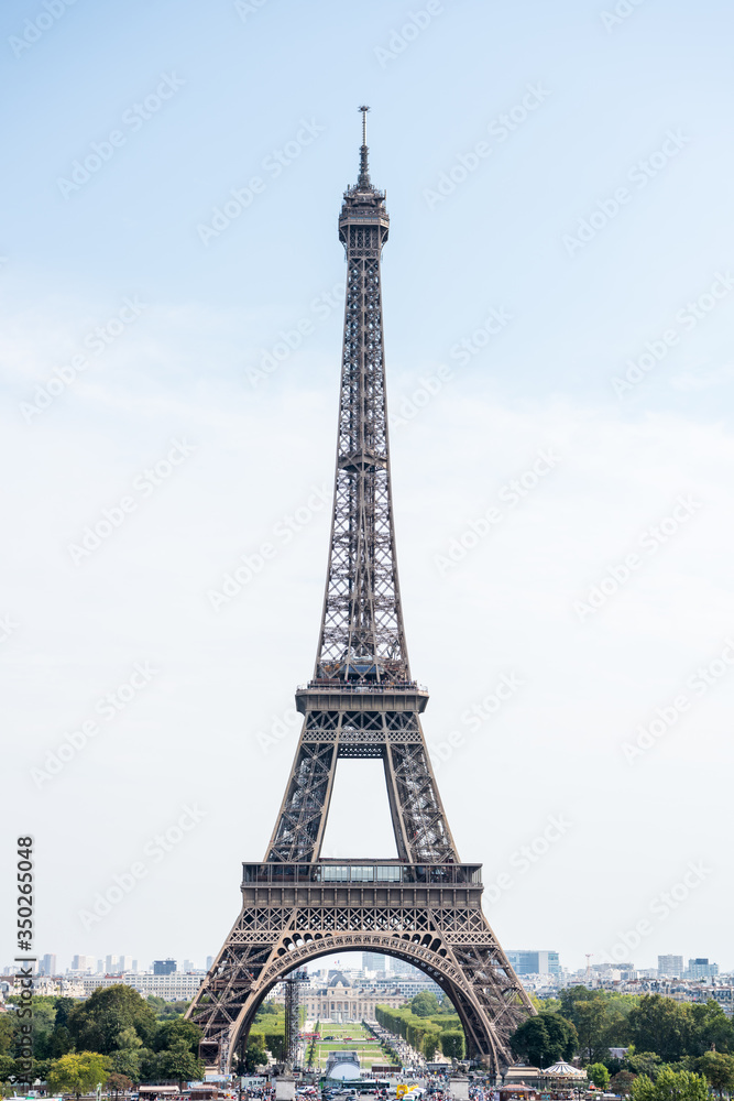 The Eiffel Tower , a wrought-iron lattice tower on the Champ de Mars in Paris, France, named after the engineer Gustave