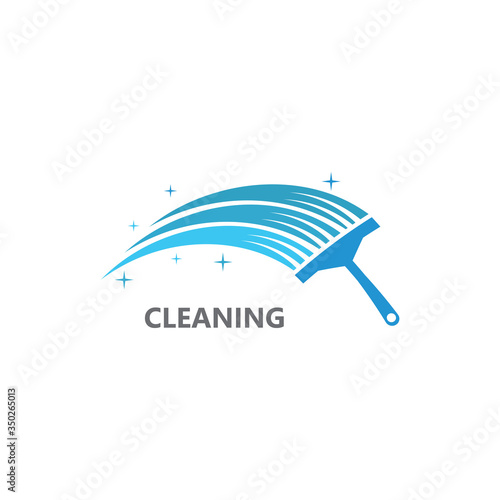 Creative Cleaning Concept Logo Design Template Vector illustration